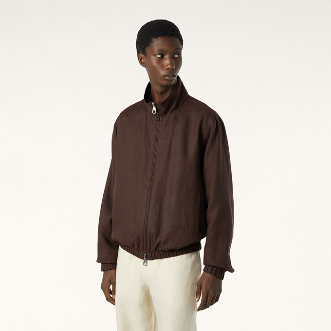 loro piana bomber reversible linen flight jacket